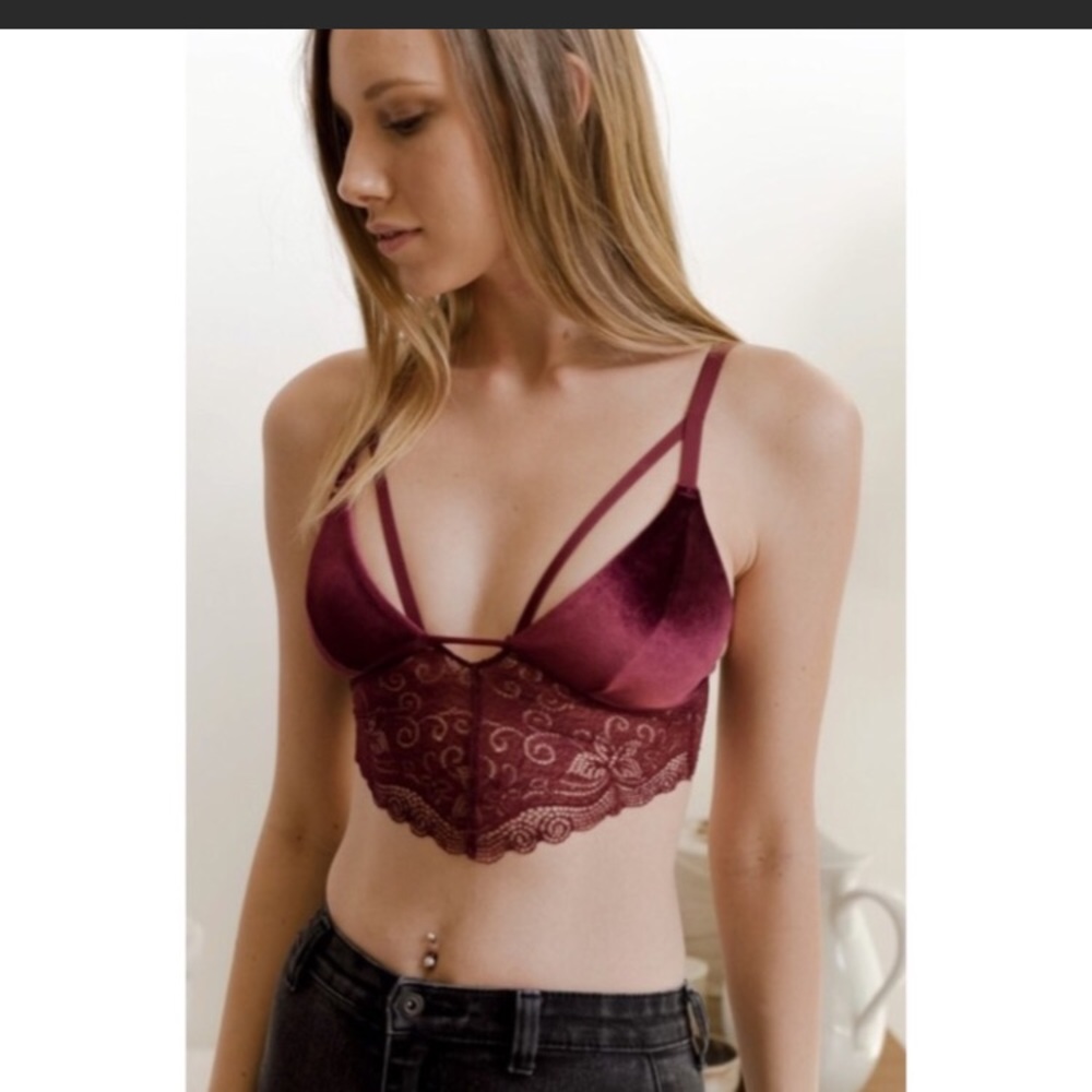 Velvet brallette crop top